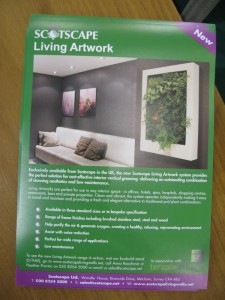 Brochure exposición de slimgreenwall en colaboración con SCOTSCAPE en ECOBUILD 2013