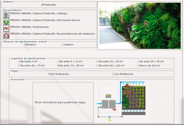 Riego y Evacuación de jardín vertical Fytotextile en cype