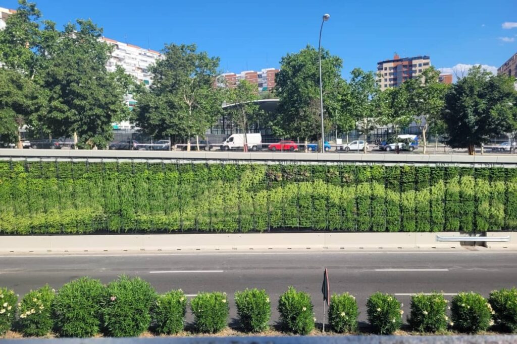 Jardín vertical exterior M30 Madrid - Sequedad del aire y orientación