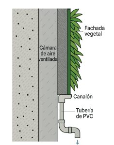 sistema de drenaje para fachada vegetal CTE DB-HS sistema de drenaje para fachada vegetal CTE DB-HS
